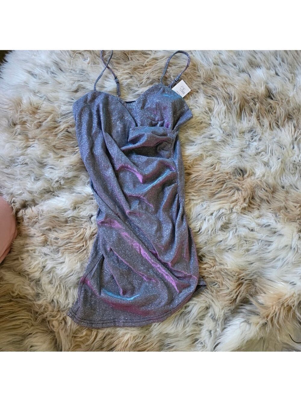 Cider Silver Color Shift Mini Dress